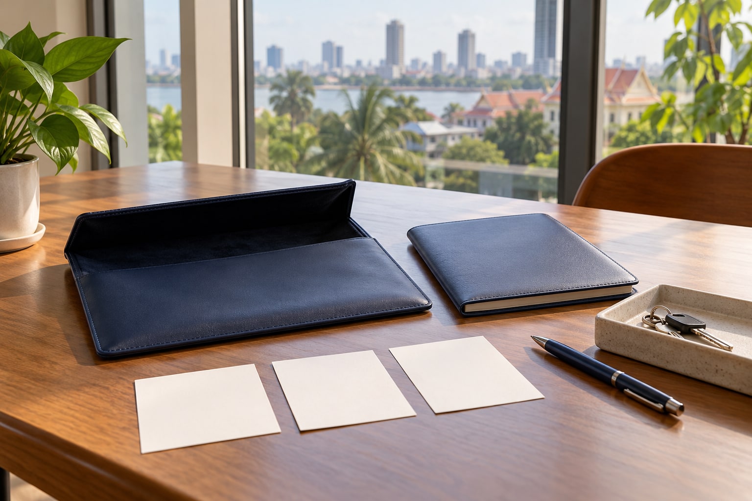 Empty document sleeve, replacement folio and blank evidence cards